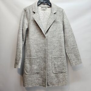 Halogen Women’s Jacket Wool Blend Gray With Pockets Snap Close Size-SP Pre-owned